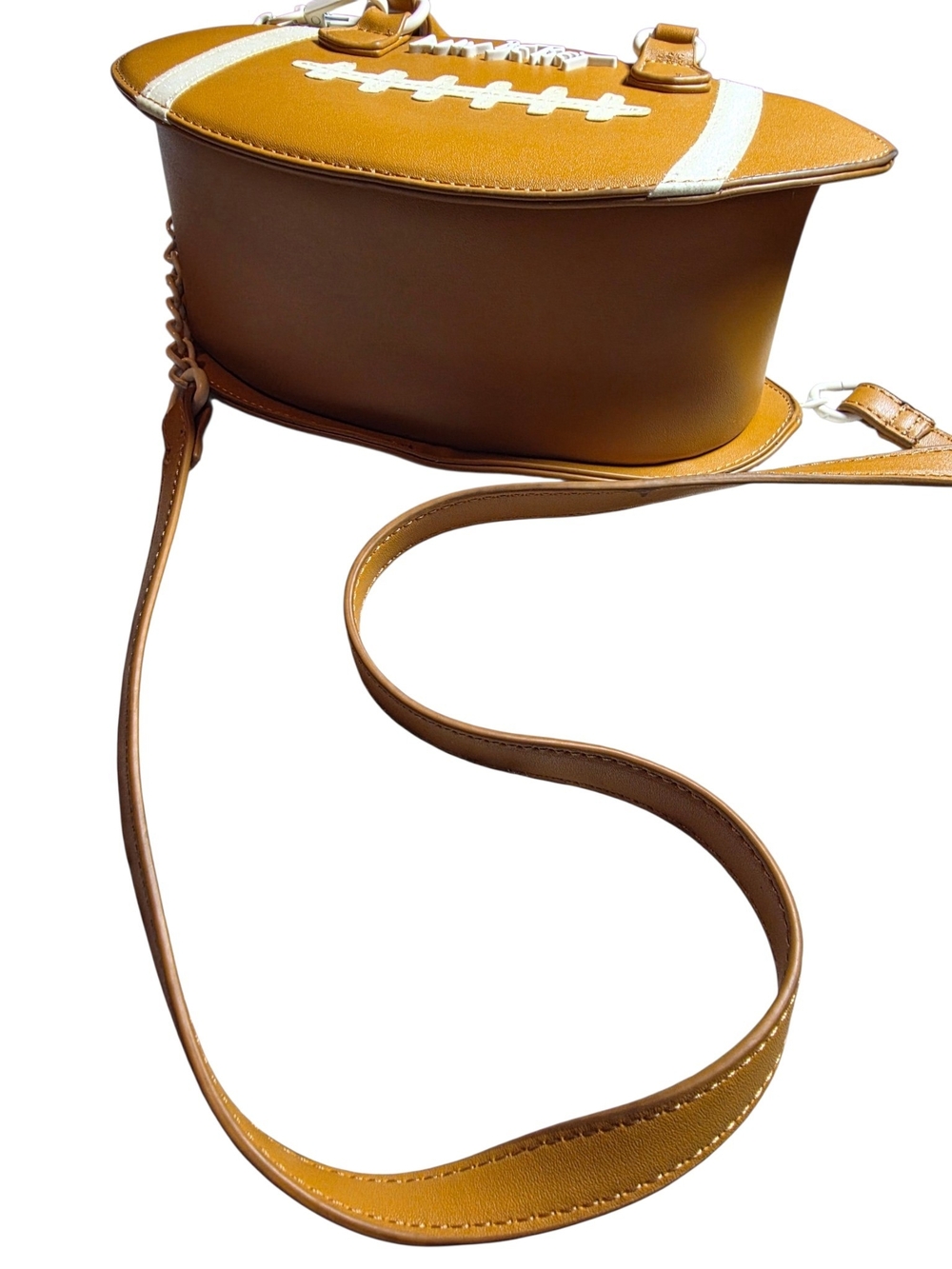 Luv Betsey by Betsey Johnson Tan Football Novelty Crossbody Bag Satchel - Picture 8 of 16